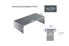 éclisse intermédiaire pour couvertine 28 cm RAL 7016