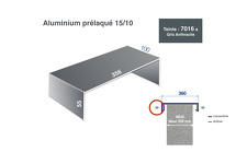 éclisse pour couvertine 36 cm RAL 7016